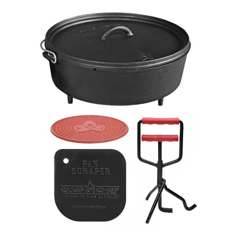 Online Kaufen Camp Chef Set Classic Dutch Oven SDO-14 mit Profi-Deckelheber, Hot Pad und Reinigungsschaber
