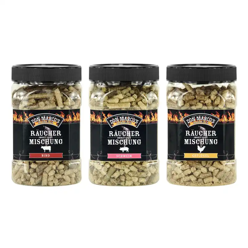 Versand Am Gleichen Tag Don Marco´s Räucherpellets 3er-Set Für Rind, Schwein und Geflügel