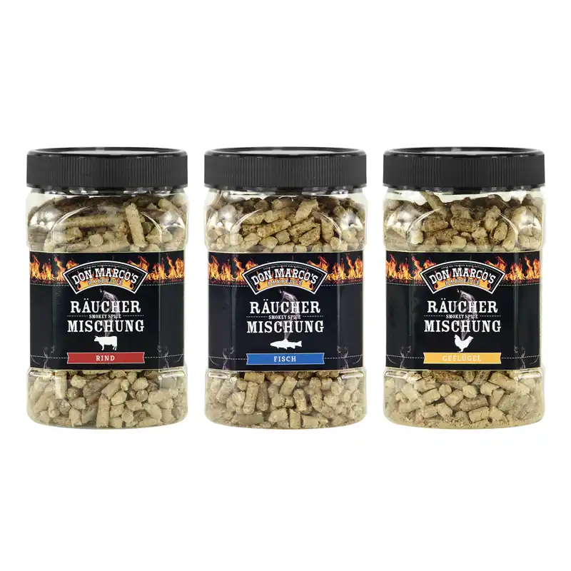 Top-Angebot Don Marco´s Räucherpellets 3er-Set Für Rind, Fisch und Geflügel