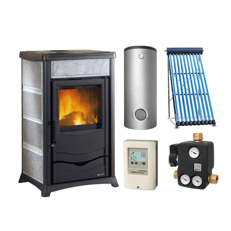 La Nordica Termorossella Plus EVO DSA 16 Speckstein + Solarthermie-Set 4 (15,17 m²) + Pufferspeicher TPSR 825 + SWT Bestpreis