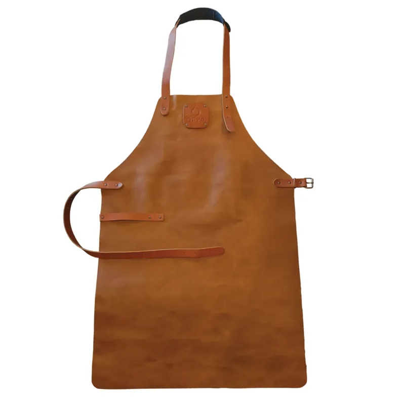 Preisreduziert OFYR Grillschürze Leder Braun