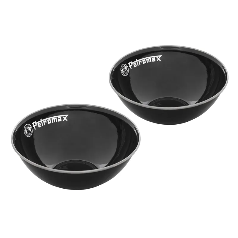 Solange Der Vorrat Reicht Petromax Emaille-Schalen Schwarz 2er-Set 1 Liter