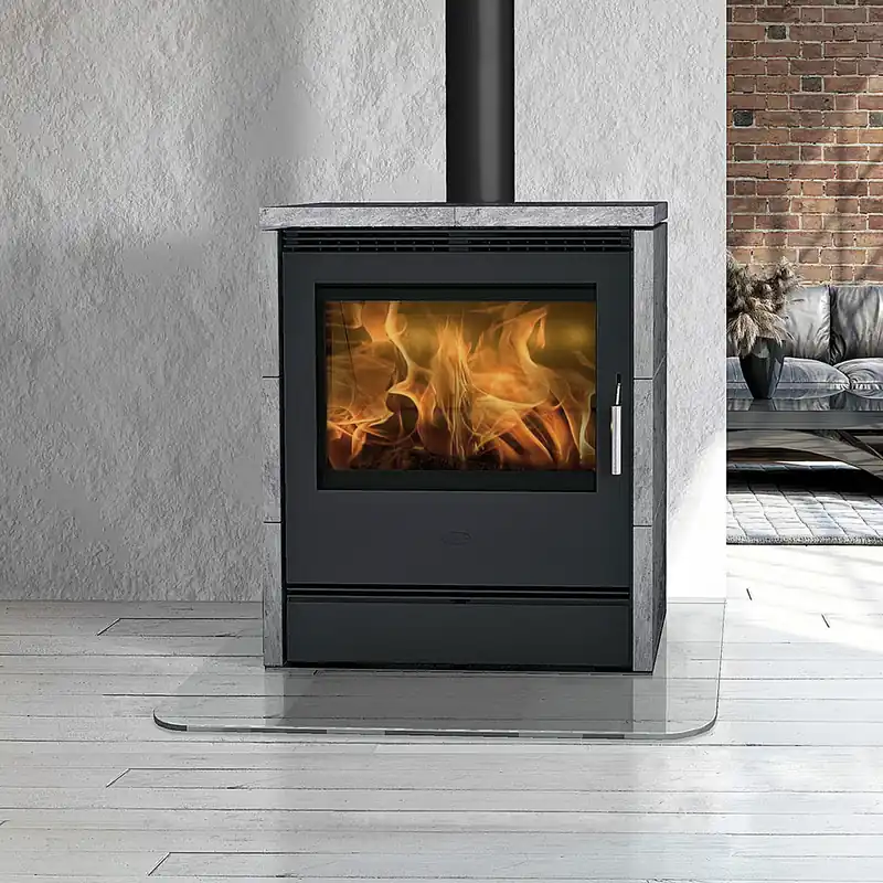 Fireplace Rönky Dauerbrandofen Stahl Gussgrau Speckstein Nur Für Kurze Zeit
