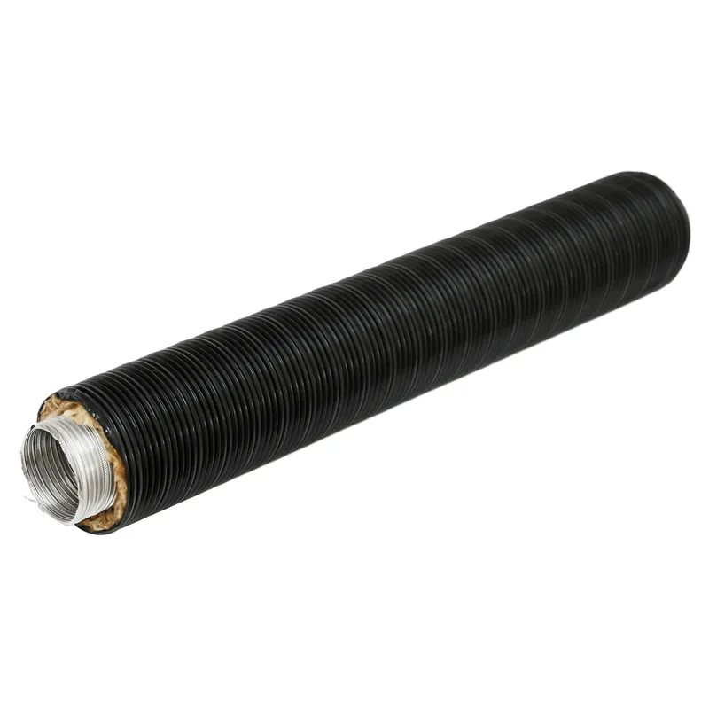 Therm Flex Aluflexrohr isoliert schwarz Ø 100 mm Länge 0,75 m, für Außenluft-Anschluss Expressversand
