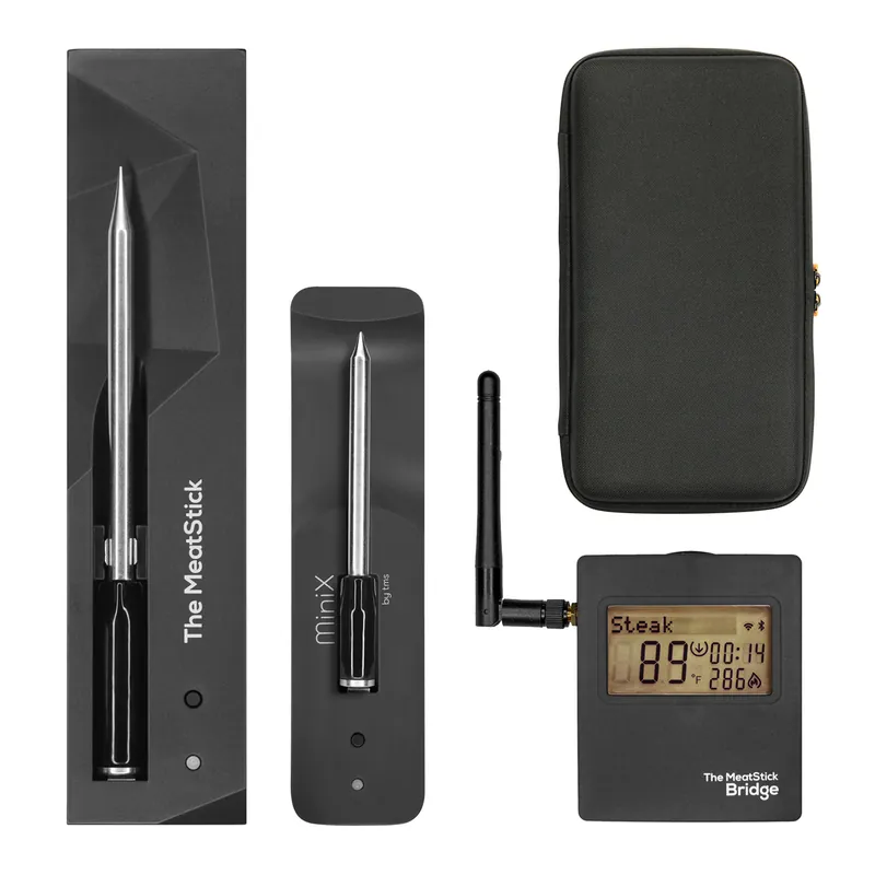 The MeatStick Set 8 The MeatStick inkl. Ladegerät + The MeatStick Mini inkl. Bluetooth Xtender Ladegerät und WiFi Bridge + Transporttasche Preisknaller