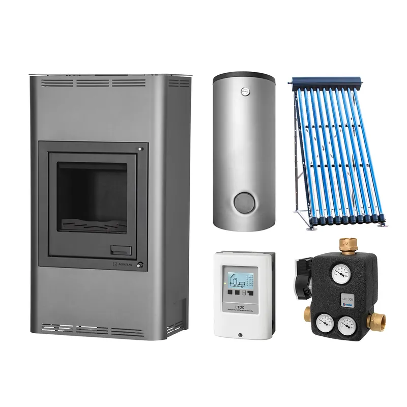 Aquaflam 17 Basic Grey Set + Solarthermie-Set 2 (11 m²) + Hygienespeicher SHS 750 + SWT Preis Gesenkt