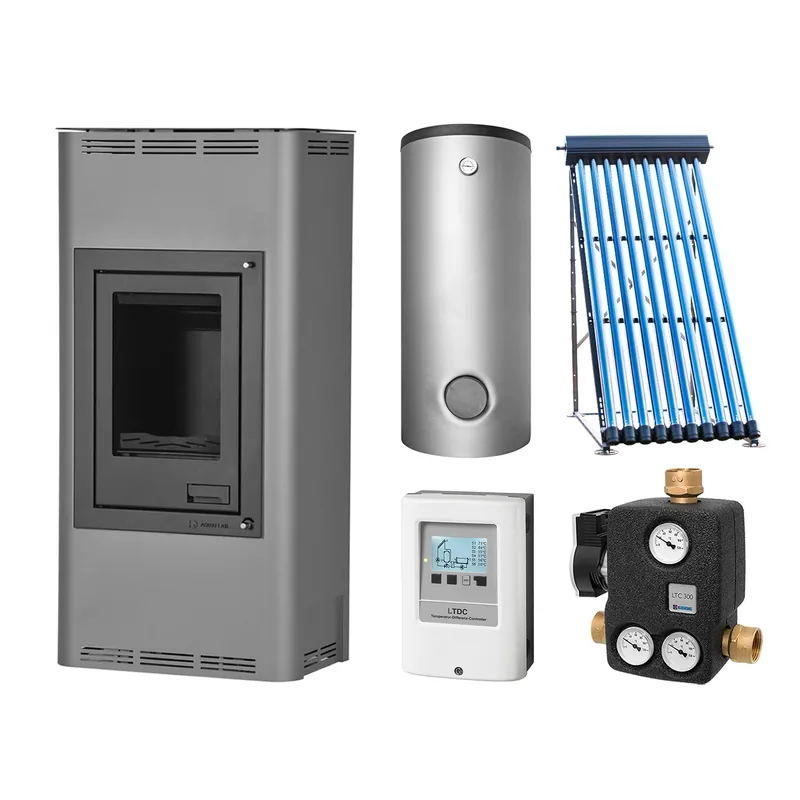 Aquaflam 12 Basic Grey Set + Solarthermie-Set 2 (11 m²) + Pufferspeicher TPSR 600 + SWT Direktkauf