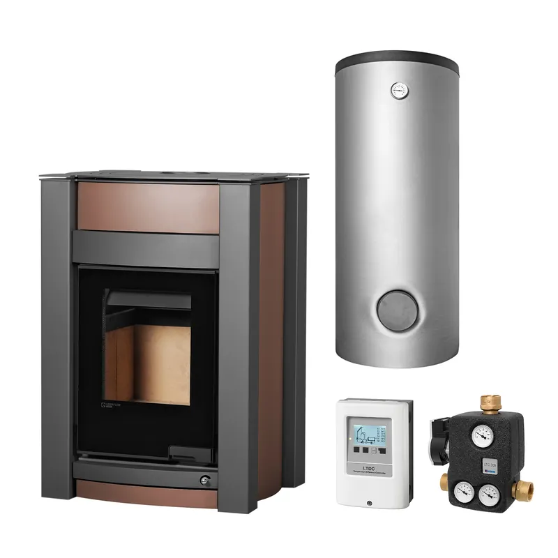 Saisonangebot Aquaflam Vario Kalmar 11 kW Basic Brown Set + Kombispeicher THKE/F 600