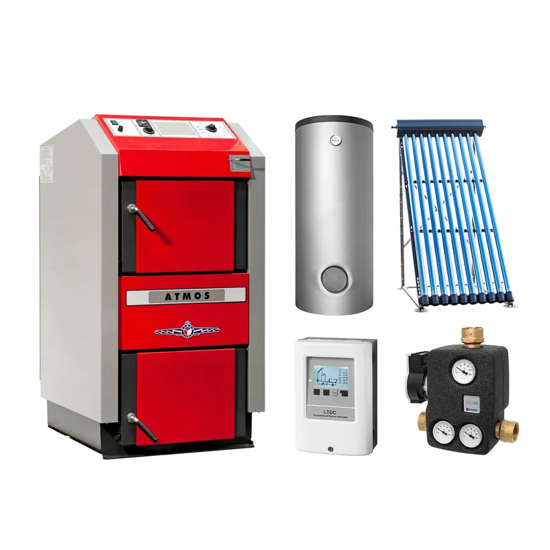 ATMOS GS20 Set + Solarthermie-Set 2 (11 m²) + Pufferspeicher 600 L + Hygienespeicher 550 L+ SWT Begrenztes Angebot