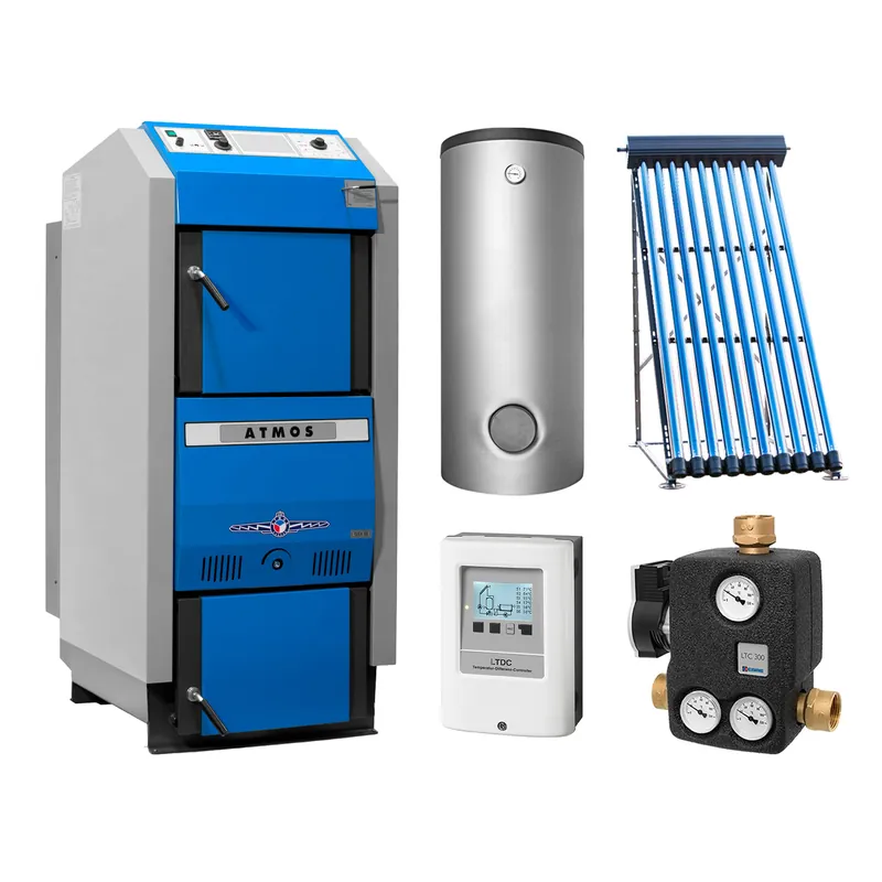 ATMOS GSX 50 Set + Solarthermie-Set 2 (11 m²) + 2 Pufferspeicher 1000 L + Hygienespeicher 900 L + SWT Aktuell