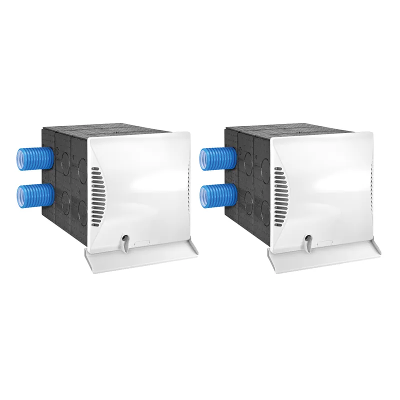 Saisonangebot Dimplex DL 50 WE2 Wohnraumlüftungsgerät + DL 50 Q2 Wandhülse quadratisch mit Nebenraumanschluss + Luftqualitätssensor - 2er Set