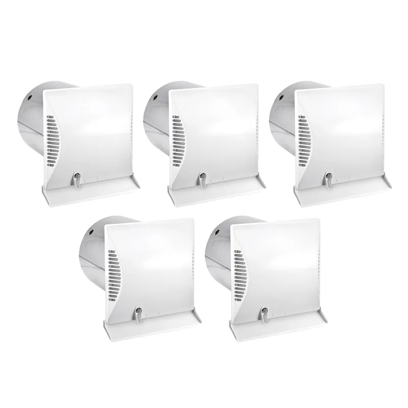 Begrenztes Angebot Dimplex DL 50 WE2 Wohnraumlüftungsgerät + DL 50 R Wandhülse rund - 5er Set