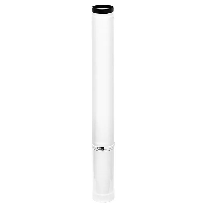 Sonderaktion Raik Rauchrohr / Ofenrohr Emaille 130mm - Länge 1000mm Teleskoprohr Weiß