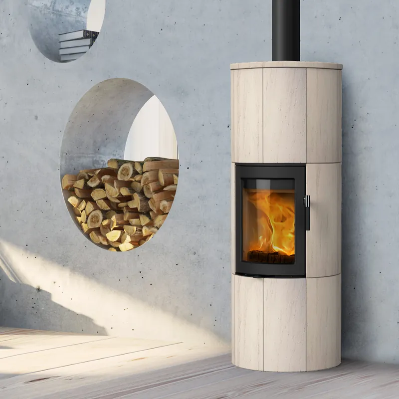 Lotus Maestro 152 Kaminofen Schwarz/ Limestone, Rauchabgang oben Bestpreis