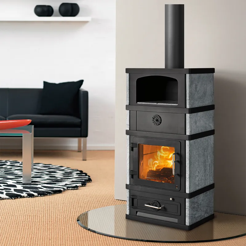 Preis Gesenkt Lotus 2080 Kaminofen mit Warmhaltefach Schwarz, Rauchabgang oben