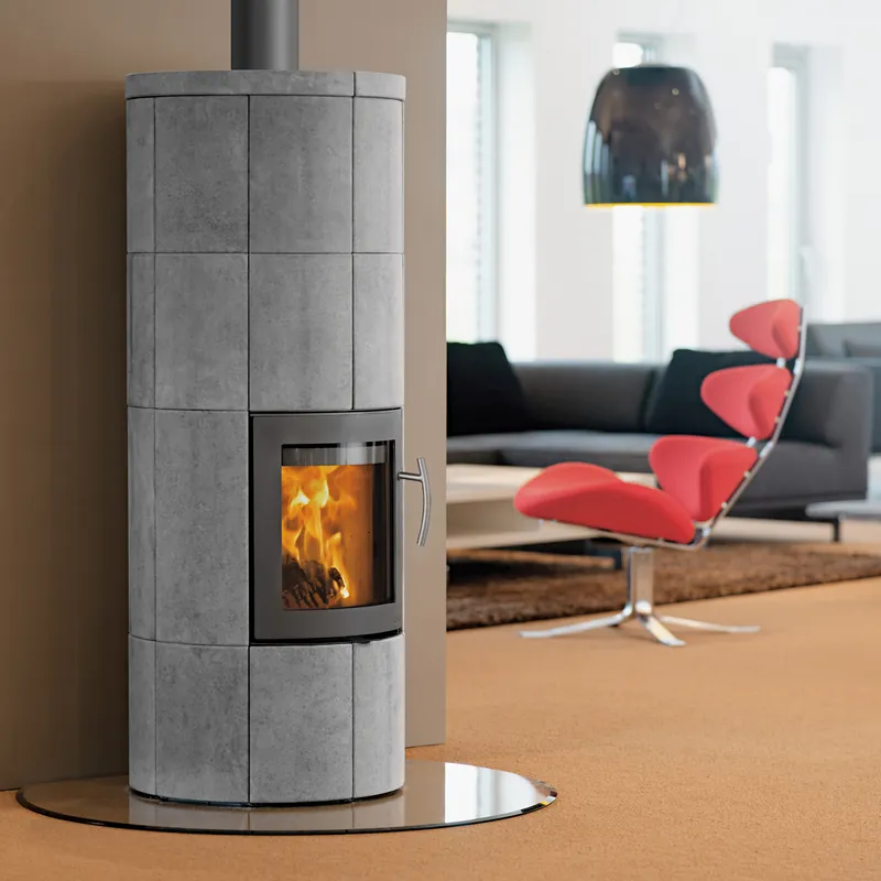 Lotus M2 Kaminofen Grau/ Speckstein, Rauchabgang oben Garantierte Lieferung