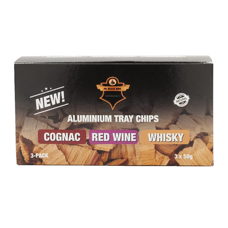 Mr. Barrel BBQ Smoking Chips S Red Wine, Cognac und Whiskey, 3er-Set Expressversand