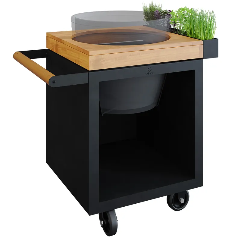 OFYR Sockel Black 65 PRO Teakholz für Kamado BGE Sichere Zahlung