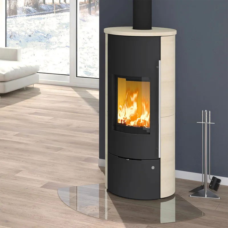 Finale Aktion Olsberg Tolima Aqua II Compact Wasserführender Kaminofen Stahl Schwarz Keramikverkleidung Caffe Freddo