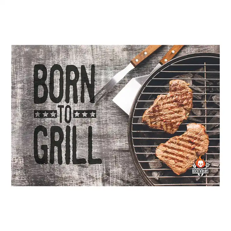 Rock‘n‘Rubs Blechschild Born to Grill 20 x 30 cm Letzte Chance