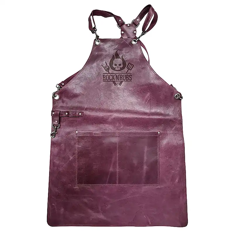 Rock‘n‘Rubs Grillschürze Leder Lila Preis Gesenkt