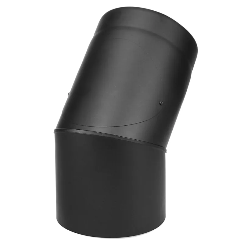 Raik Coltherm Rauchrohrbogen 150mm schwarz doppelwandig 45° mit Tür für Rauchrohr / Ofenrohr Billig