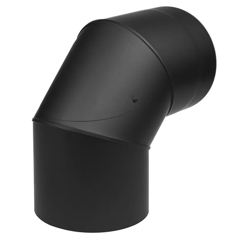 Zertifiziert Raik Coltherm Rauchrohrbogen 150mm schwarz doppelwandig 90° mit Tür für Rauchrohr / Ofenrohr