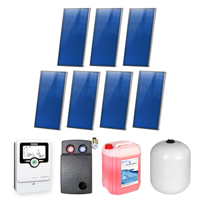 Sale 14,07 m² Sunex Flachkollektor-Set 6 7x AMP 2.0