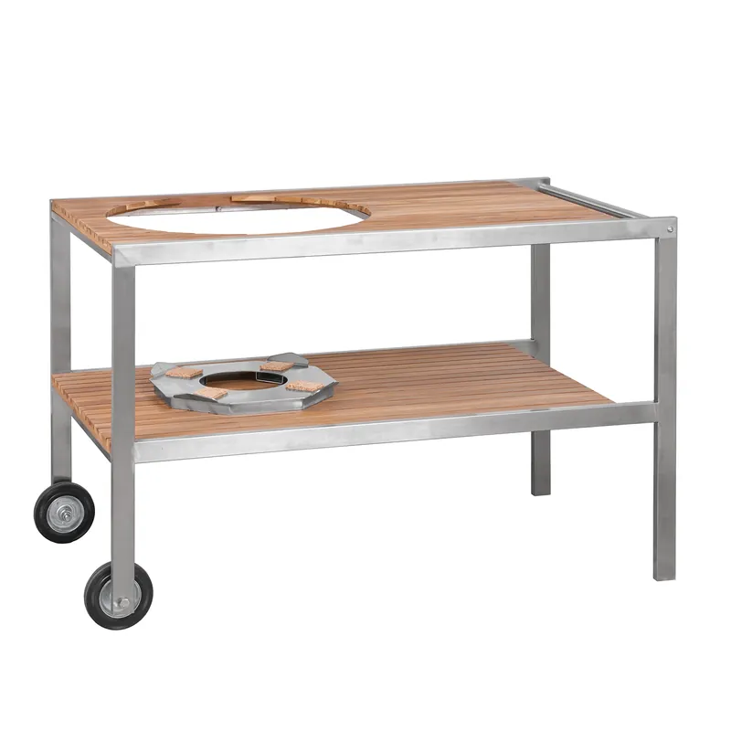 Monolith Le Chef Tisch aus Edelstahl & Teak Super-Preis