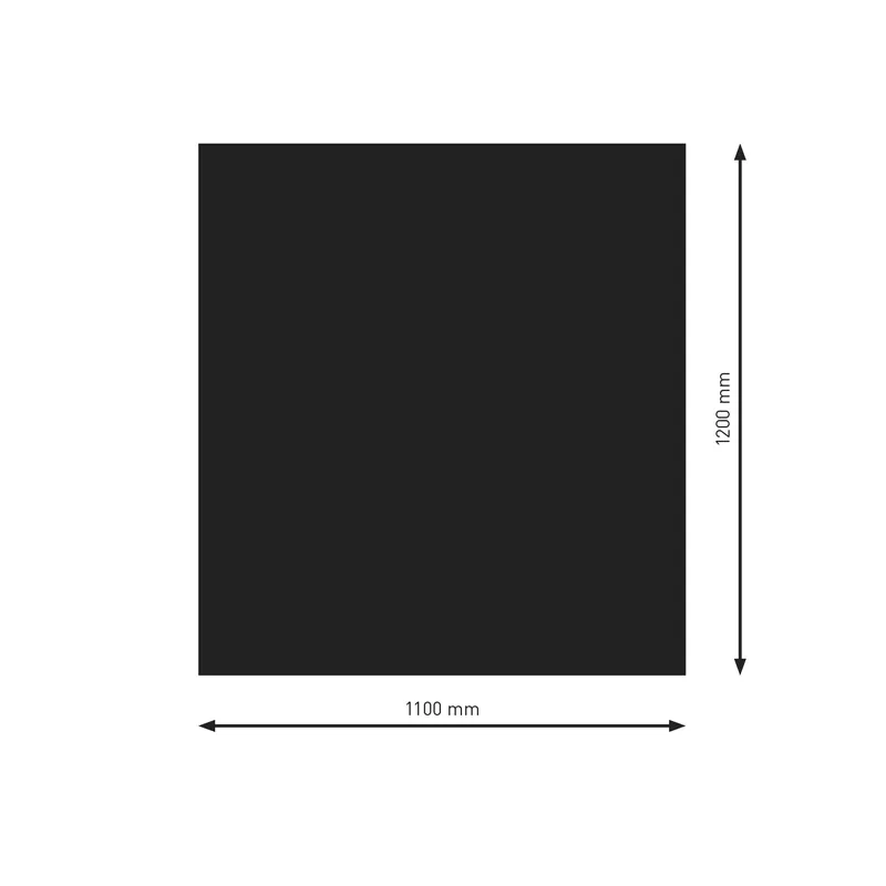 Rabatt Raik Bodenplatte Rechteck / Quadrat Schwarz pulverbeschichtet 1200 x 1100 mm