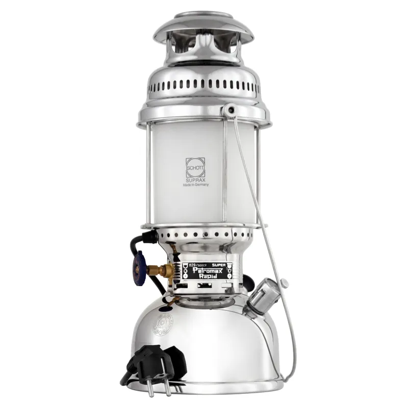 Petromax Elektro-Tischleuchte HK500/829 Chrom Finale Aktion