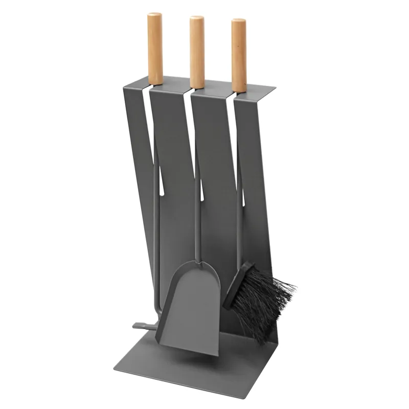 Raik Kaminbesteck Gustav, 3-teilig, Anthrazit, Holzgriffe , 60cm Bestpreis