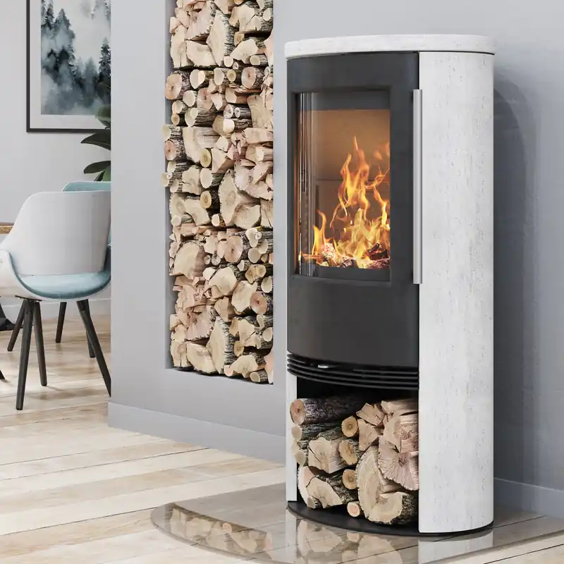 TermaTech TT21RS-WH Kaminofen Stahl Schwarz / Sandstein Porto White Meistverkauft