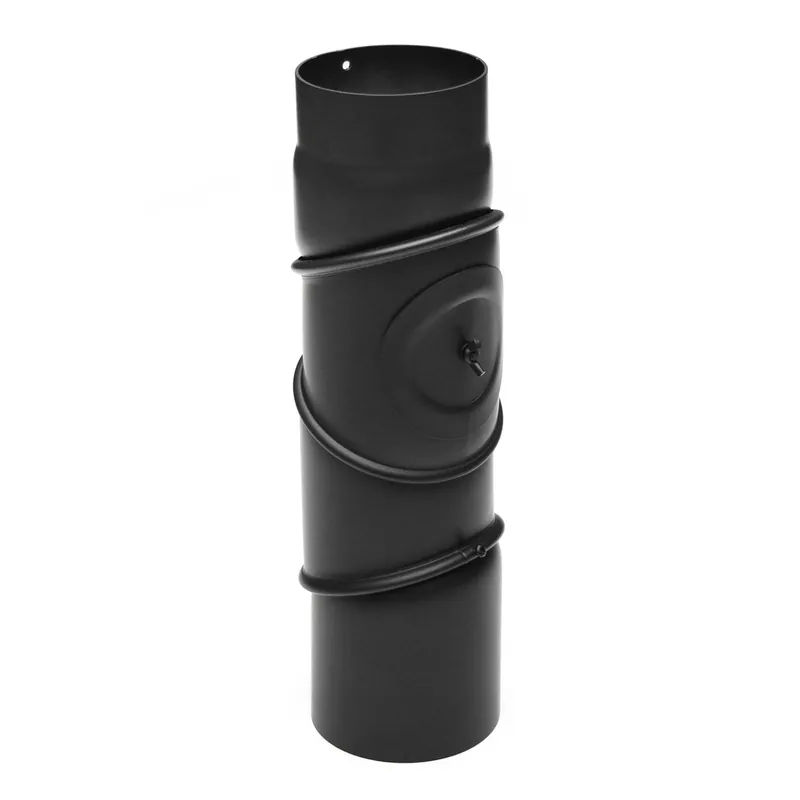 Zertifiziert Raik Basic Multibogen 200mm schwarz mit Tür – 4teilig für Rauchrohr / Ofenrohr
