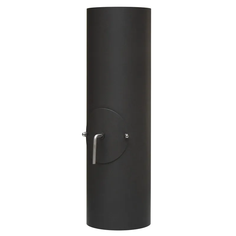 Direktkauf Raik Basic Längenelement 150mm schwarz L 500mm mit Drosselklappe, Tür, Kondensatring für Rauchrohr / Ofenrohr