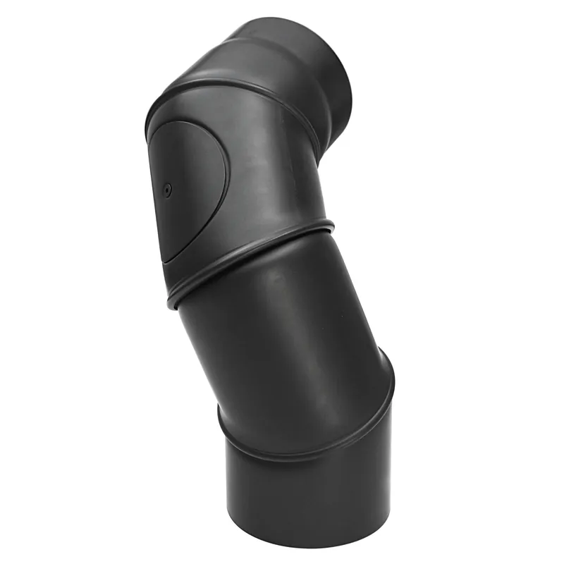Mega-Angebot Raik Basic Rauchrohrbogen 150mm mit Tür 4-tlg schwarz für Rauchrohr / Ofenrohr