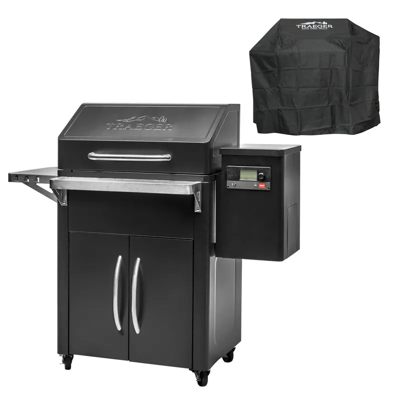 Traeger Silverton 620 Pelletgrill inkl. Abdeckhaube und Set Ablaufbleche Zertifiziert