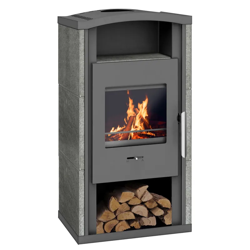 Günstig Wamsler Gron Kaminofen Stahl gussgrau/ Naturstein