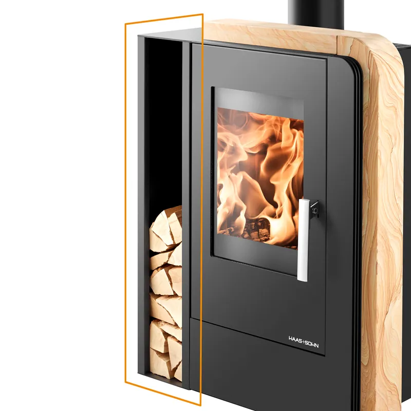 Haas+Sohn Holzlagerfach Aruba easy Kaminofen B-Ware Neue Kollektion