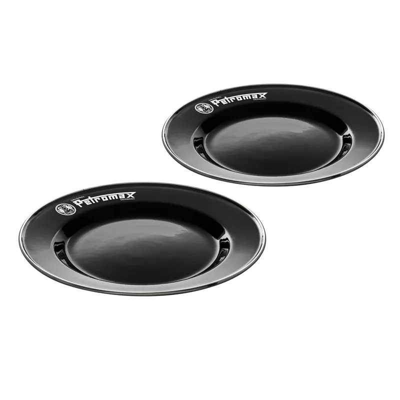 Petromax Emaille-Teller Schwarz 2er-Set Ø 22 cm Zertifiziert
