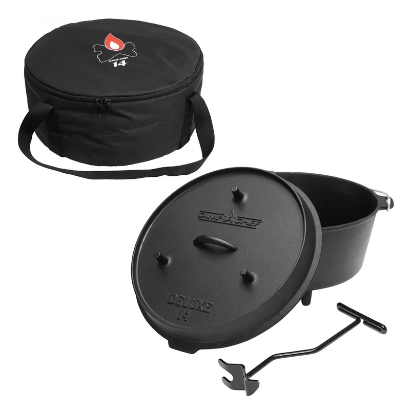 Zertifiziert Camp Chef Deluxe Dutch Oven DO-14 + Tragetasche