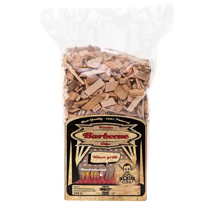 Schneller Versand Axtschlag Wood Smoking Chips Klaus Grillt 240 g