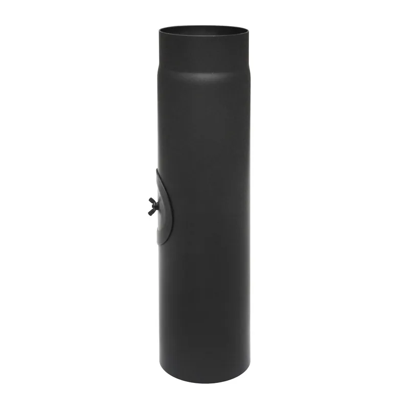 Neuheit Raik Basic Längenelement 130mm schwarz L 500mm mit Tür für Rauchrohr / Ofenrohr