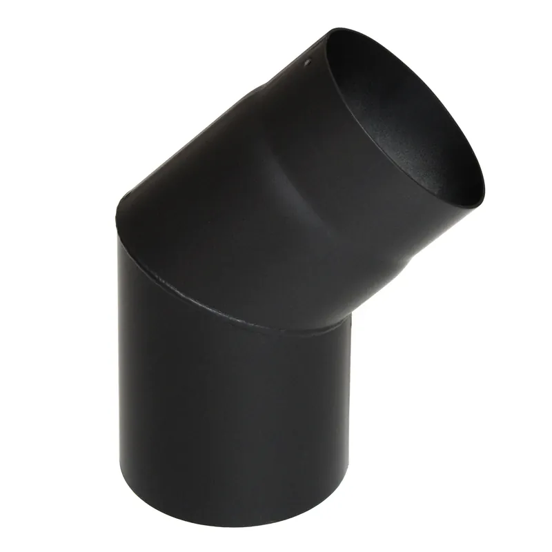 Bestseller Raik Basic Rauchrohrbogen 180mm schwarz 45° ohne Tür für Rauchrohr / Ofenrohr