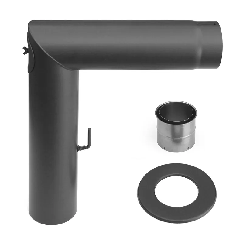 Sichere Zahlung Raik Basic Rauchrohrbogen-Set 150mm gussgrau 2-teilig – eckig für Rauchrohr / Ofenrohr