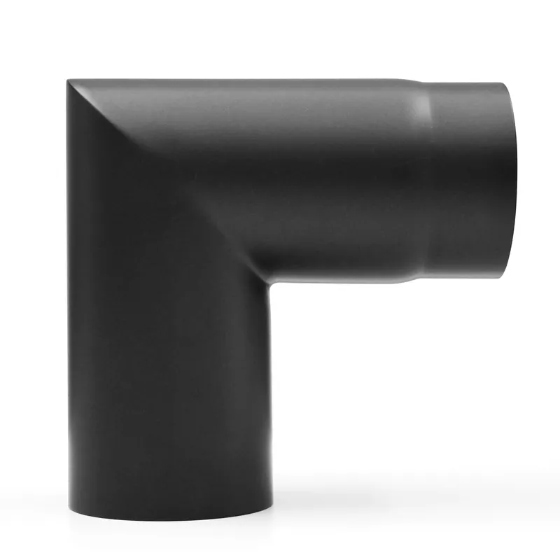 Preisreduziert Raik Basic Rauchrohrbogen 120mm schwarz 90° – 2teilig, ohne Tür für Rauchrohr / Ofenrohr