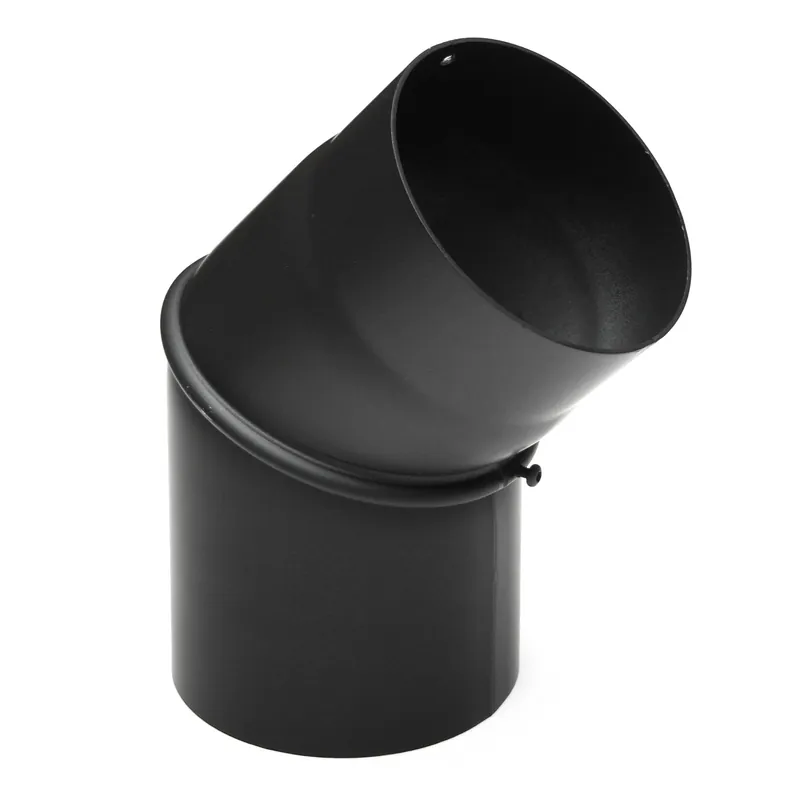Versand Am Gleichen Tag Raik Basic Rauchrohrbogen 200mm schwarz 0–45° ohne Tür für Rauchrohr / Ofenrohr
