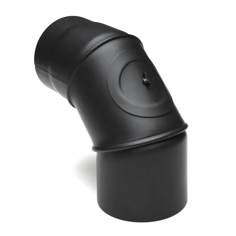 Günstig Raik Basic Rauchrohrbogen 200mm schwarz 0–90° mit Tür für Rauchrohr / Ofenrohr
