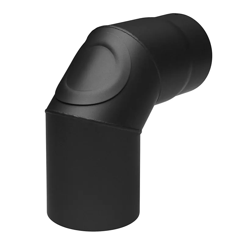 Solange Der Vorrat Reicht Raik Basic Rauchrohrbogen 130mm schwarz 90° – 3teilig mit Tür für Rauchrohr / Ofenrohr