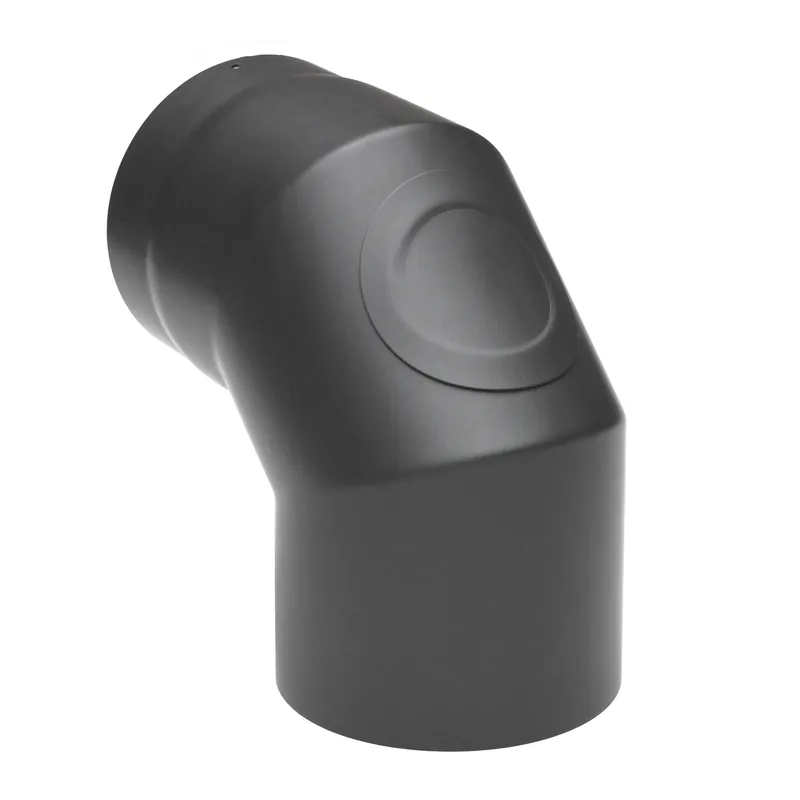 Raik Basic Rauchrohrbogen 160mm gussgrau 90° mit Tür für Rauchrohr / Ofenrohr Preisknaller